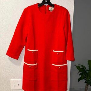 Tuckernuck NEW Red Francoise 3/4 Sleeve Mod Preppy Mini Dress Size L